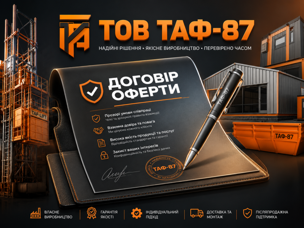 Договір оферти ТОВ ТАФ-87